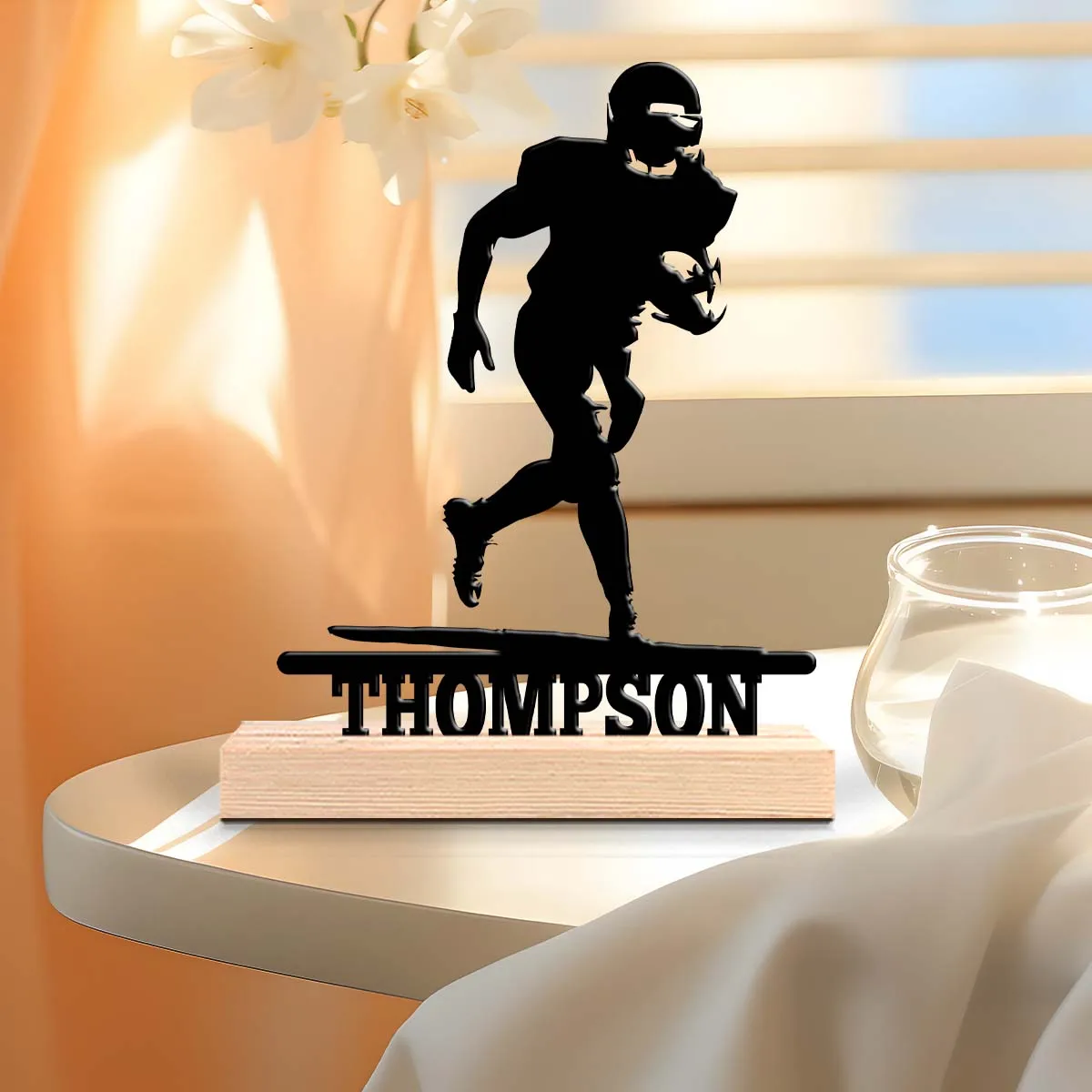 1pc Metal Ornaments with Customizable Names Custom Content Equipped with A Wooden Base Holiday Gifts for Family and Friends
