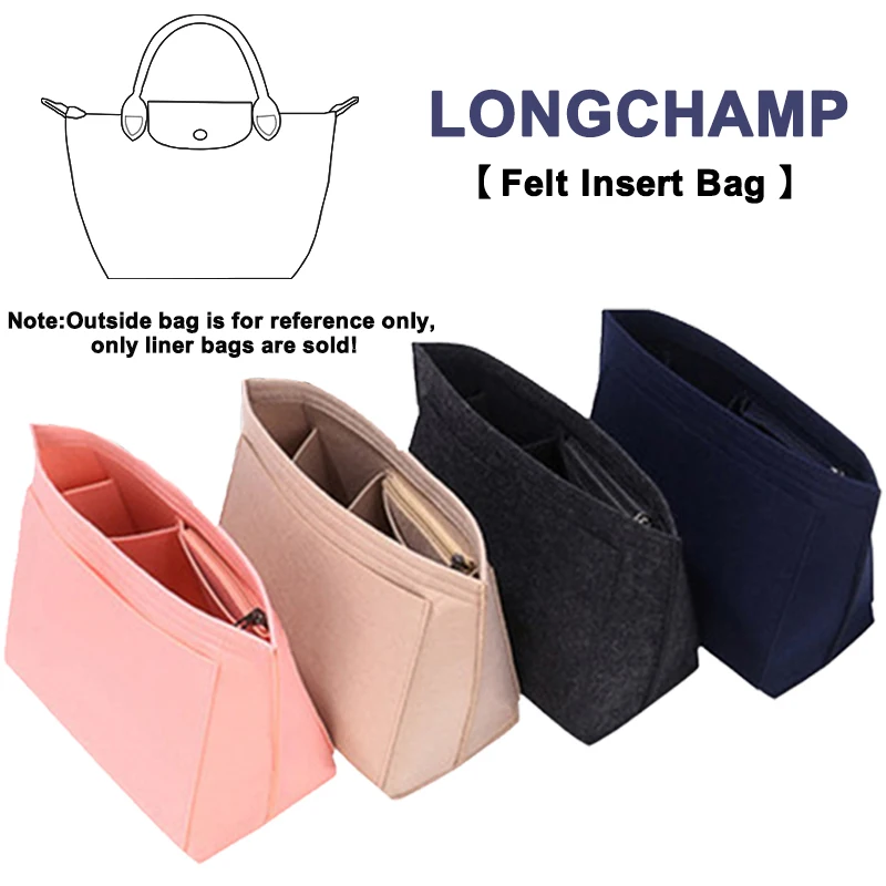 

EverToner Felt Insert Bag Fits For Longchamp Handbag Liner Bag Felt Cloth Makeup Bag Support Travel Portable Insert Purse Bags