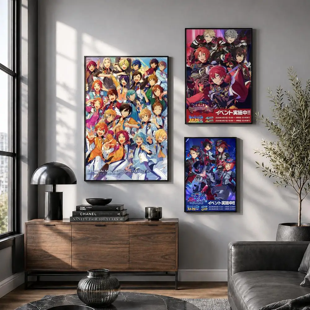 Anime E-Ensemble S-Stars! Poster Wall Picture Aesthetic Prints for Family Life Pet anime Birthdays Weddings Home art Decor Gifts