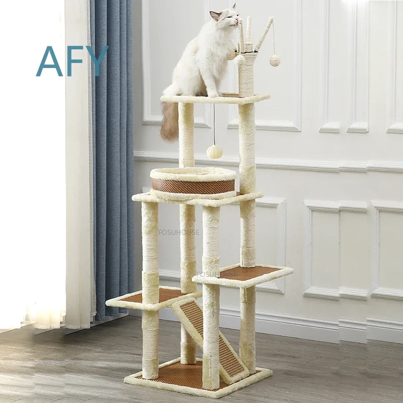 Modern Solid Wood Cat Climbing Frame for Furniture Cat Nest Tree Household Pet Supplies Creative Design Multifunction Cat