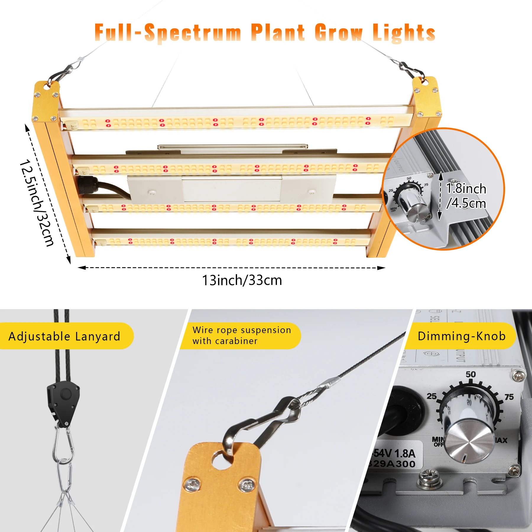 2000W/1200W LED Plant Lamp, Double Dimmable VEG Bloom Dual Mode LED Grow Lamp, Plant Lamp Full Spectrum Grow Lights