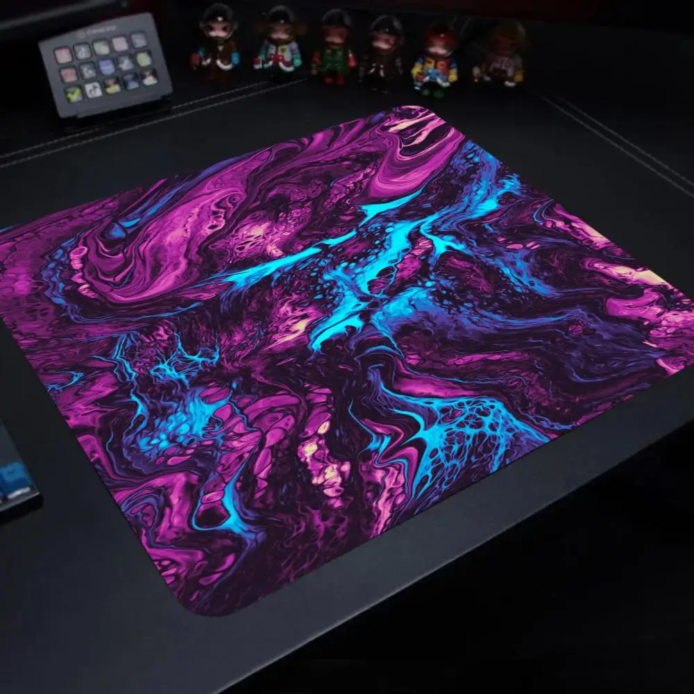 Artistic Line Art Glass Mouse Pad XXL Hard Tempered Surface for FPS Gaming & ESports, Photovoltaic Ultra-Smooth Gaming Desk Mat