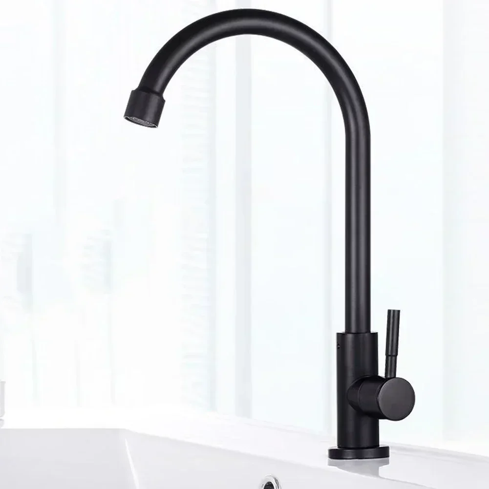 Stainless Steel Kitchen Faucet Water Purifier Single Cold Tap Deck Mount Degree Rotation Single Handle Sink Tap Water Saving