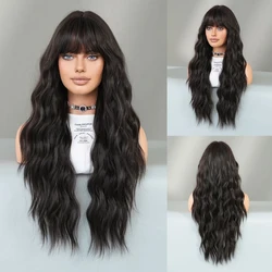 PARK YUN Costume Wig Long Curly Black Wig For Women Daily Party Cosplay Synthetic Loose Curly Wigs High Density With Bangs