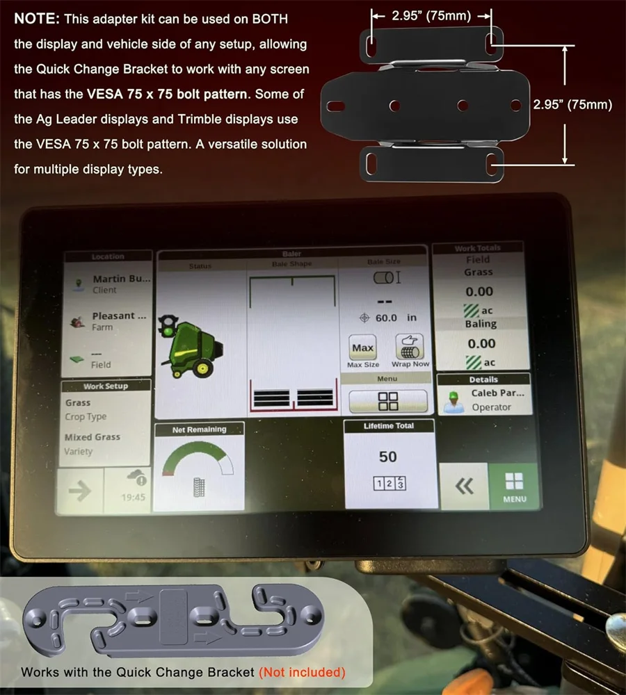 ANX Universal Display-Montageadapter-Kit BPF11839 für John Deere G5 GEN 4 GEN 5 G5Plus 4640 4240 4200 Displays Bildschirm Monitor – Detail 16