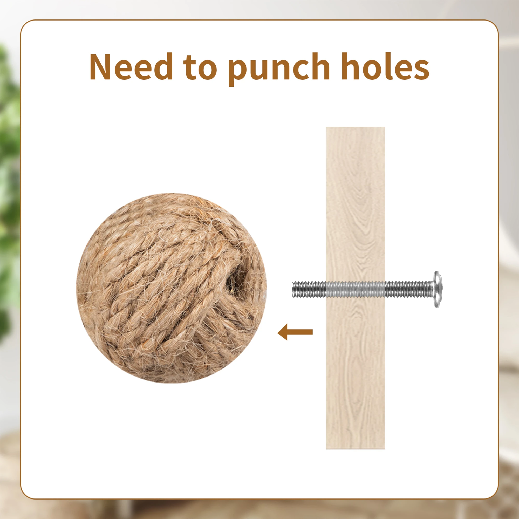 Hemp Rope Drawer Knobs Round Handmade Cabinets Dresser Handles Kitchen Cupboard Wardrobe Door Pulls for Furniture
