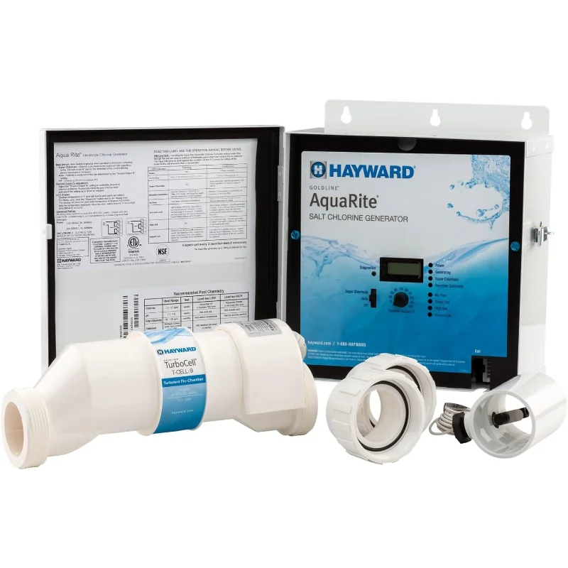 Hayward W3AQR9 AquaRite Sistema de cloración de sal para piscinas empotradas de hasta 25.000 galones