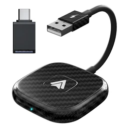 Adaptador inalámbrico para coche Android Auto, Dongle Carplay inalámbrico convertido con cable a inalámbrico para Android/iPhone Plug and Play