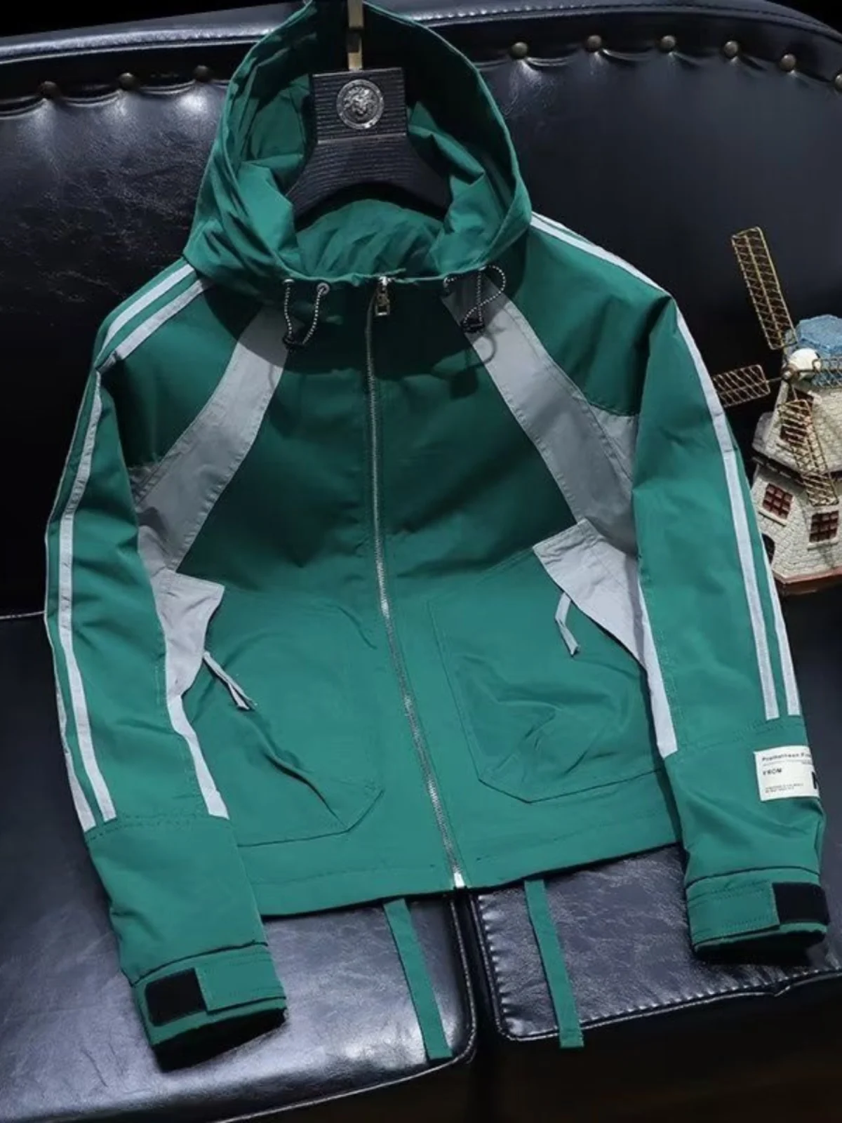 

Men's Windproof Loose Casual Jaet Spring Autumn Faion Brand Early Autumn Fce Lined Hooded Zipper Handbag kets