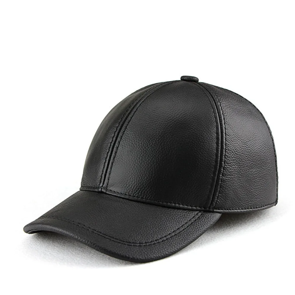 

Leather Baseball Caps for Men Sealed Leather Winter Autumn Fashion Hats