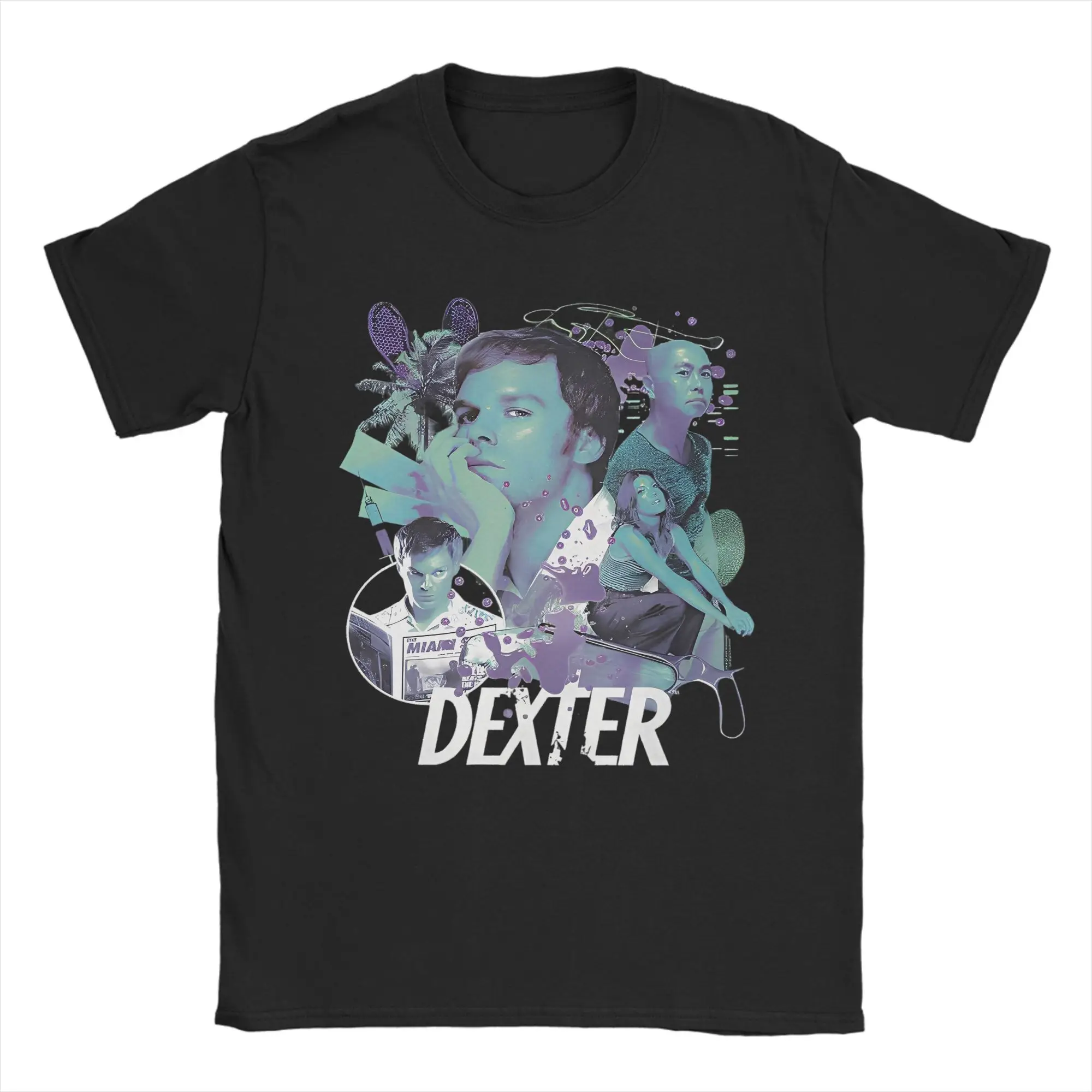 Dexter Morgan Movie Cotton T-Shirt For Male Summer Crime TV Drama  Retro T Shirts O Neck Tee Shirt Plus Size Hot Sale Clothes