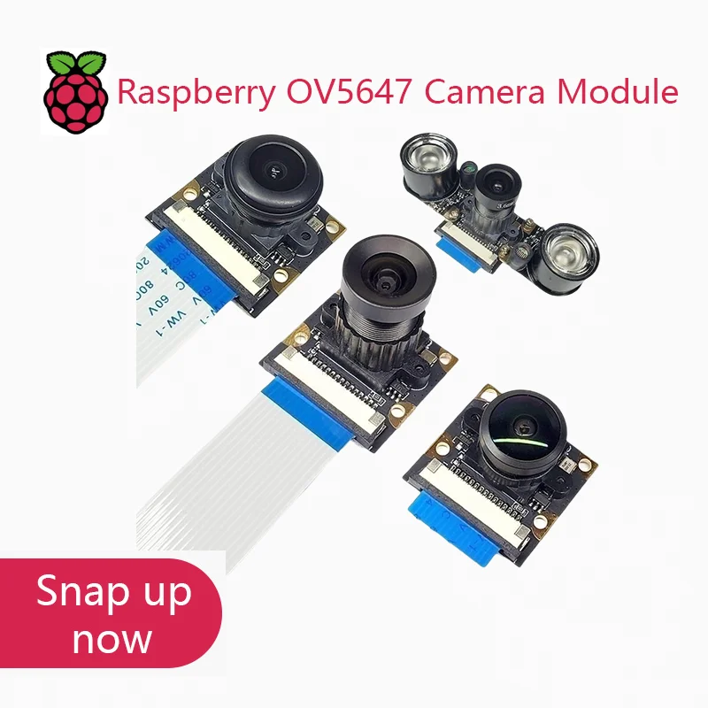 OV5647 Camera Module for Raspberry Pi 3B 4B 3B+ Adjustable Focus 120 130 200 160 Degree 3.6MM HD 5 Million Pixel Night Vision