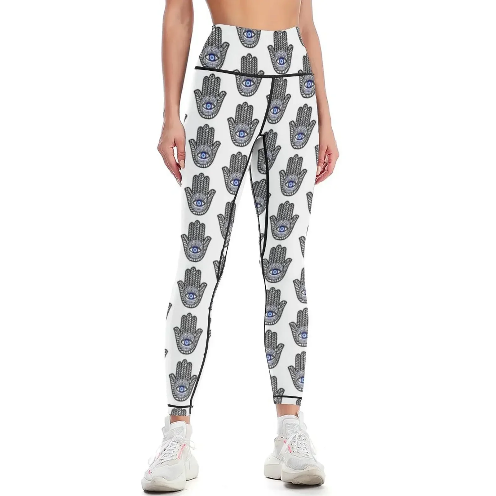 

Hamsa Hand Fatima Evil Eye Leggings Fitness clothing gym pants Sportswear woman gym Women's sports pants Womens Leggings