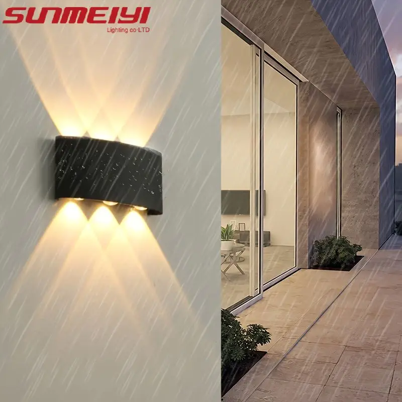 Minimalist Outdoor ABS Wall Light LED Waterproof Dual Head Up and Down Lighting Modern Villa Living Room Balcony Courtyard Light