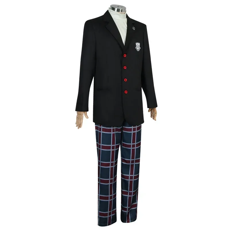 Jeu Persona 5 Ren Amamiya Akira Kurusu Kostum Cosplay pour hommes, uniforme scolaire unisexe, manteau imbibé d'Halloween, ensemble d'uniforme de fête