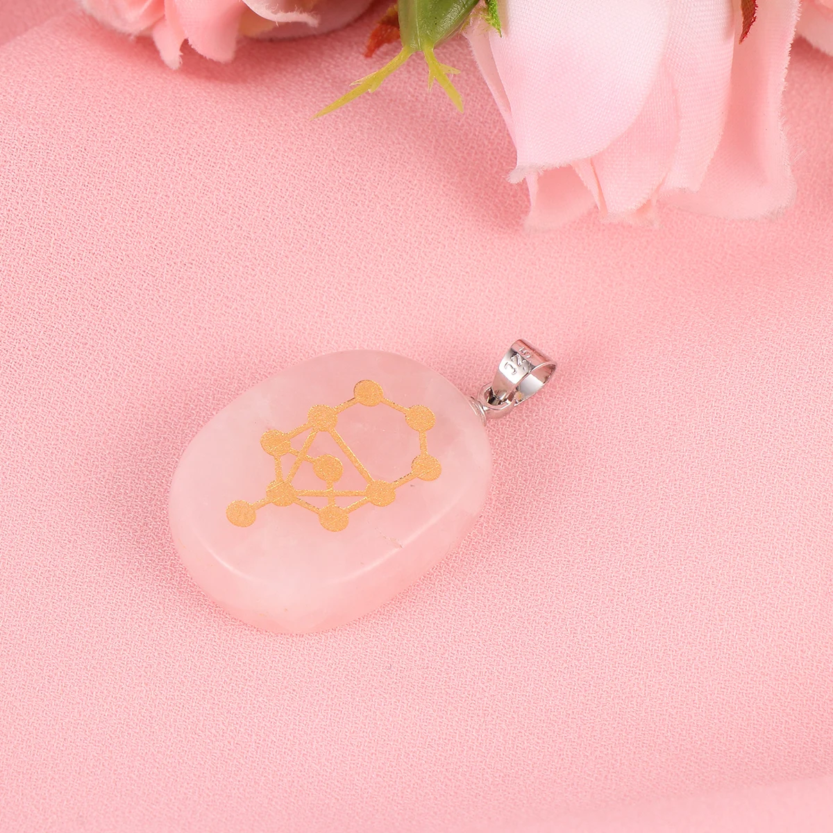 

Life Tree Pink Crystal Necklace Seven Chakra Symbols Hanging Exquisite Crystal Pendant nament Exquisite Jewelry Gift Idea