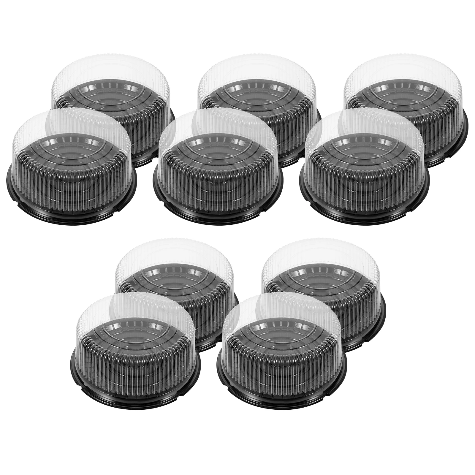 

10pcs Cake Boxes Round Clear Packing Holder 8 Inch Disposable Carrier Boxes For Birthday Party Gifts Packaging