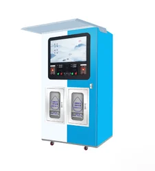 outdoor self serve self-service ice maker and pure purified water vending machine with auto bagging for drinking water