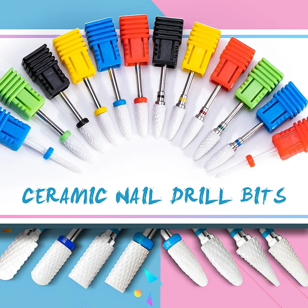 

Dmoley Ceramic Nail Drill Bit For Electric Manicure Drills Machine Milling Cutter Nail Files Buffer Nail Art Equipment Accessory