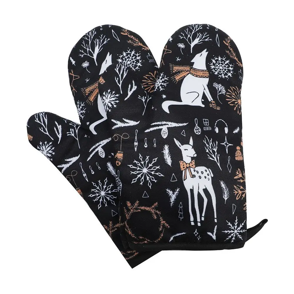 

Anti-scald Microwave Gloves Heat Resistant Non-slip Oven Mitt Thickened High Temperature Resistant Kitchen Mitts Baking
