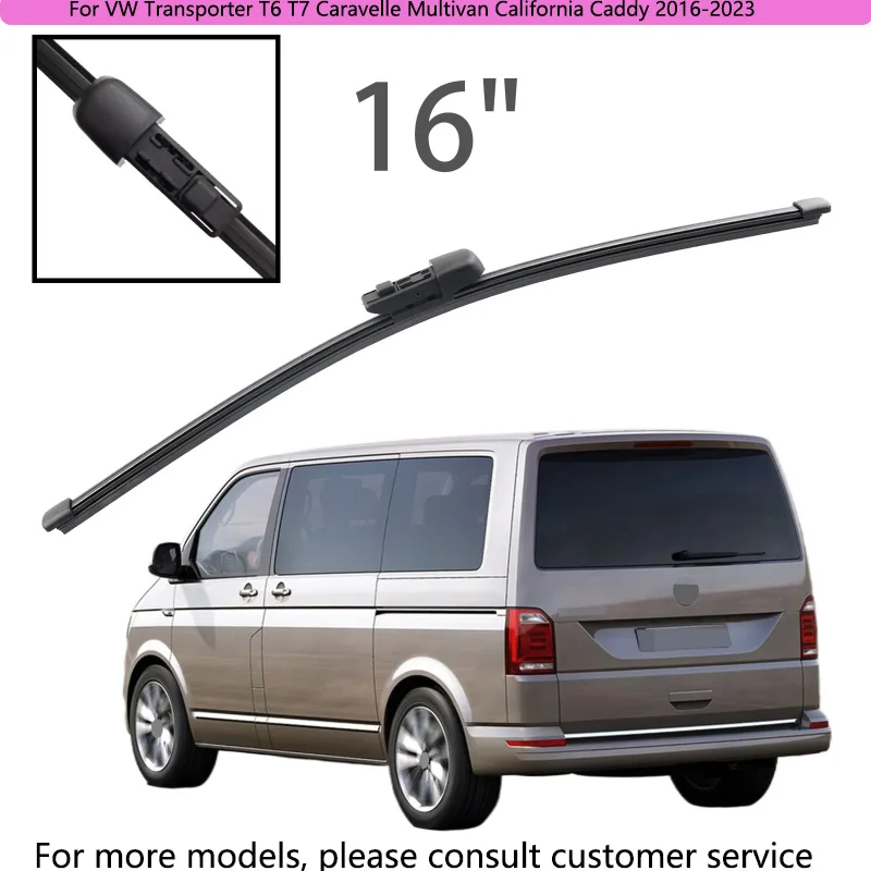 

For VW Transporter T6 T7 Caravelle Multivan California Caddy 2016-2023 16" Rear Windshield Windscreen Car Washer Wiper Blade