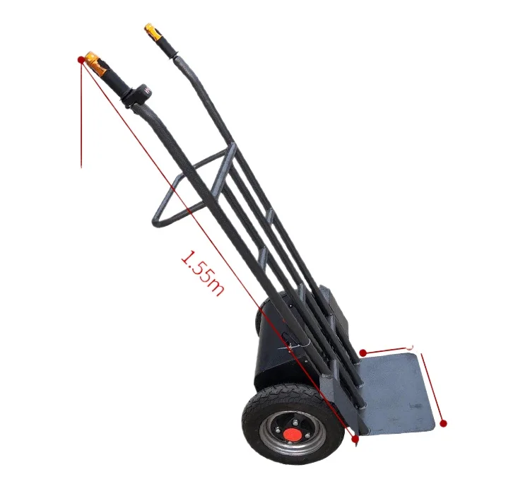 

Electric trolley Flour Rice Flat tool cart Pull goods Two wheels Thickened handling Load king Folding