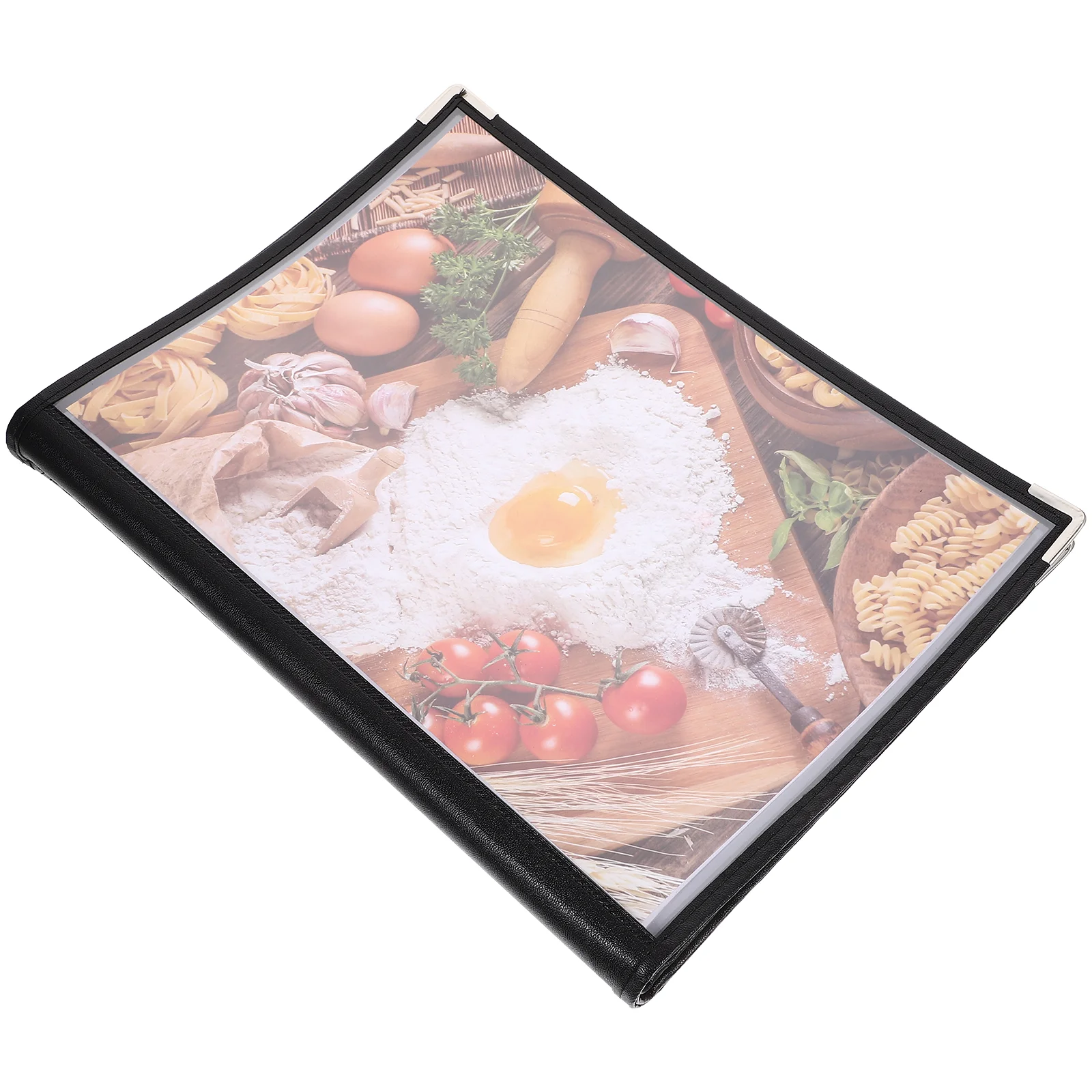 Transparent PVC Loose-leaf Recipe Book The Menu Order Price Folder Black Practical Holding