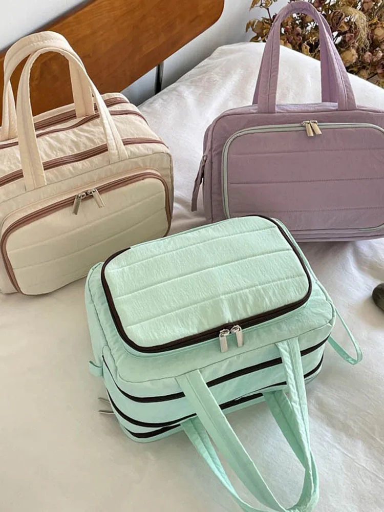 Fashion Simple Portable Large Capacity Makeup Bags Women Korean Leisure Multi-Compartment Storage Bag 2026 New Chic Cosmetic Bag