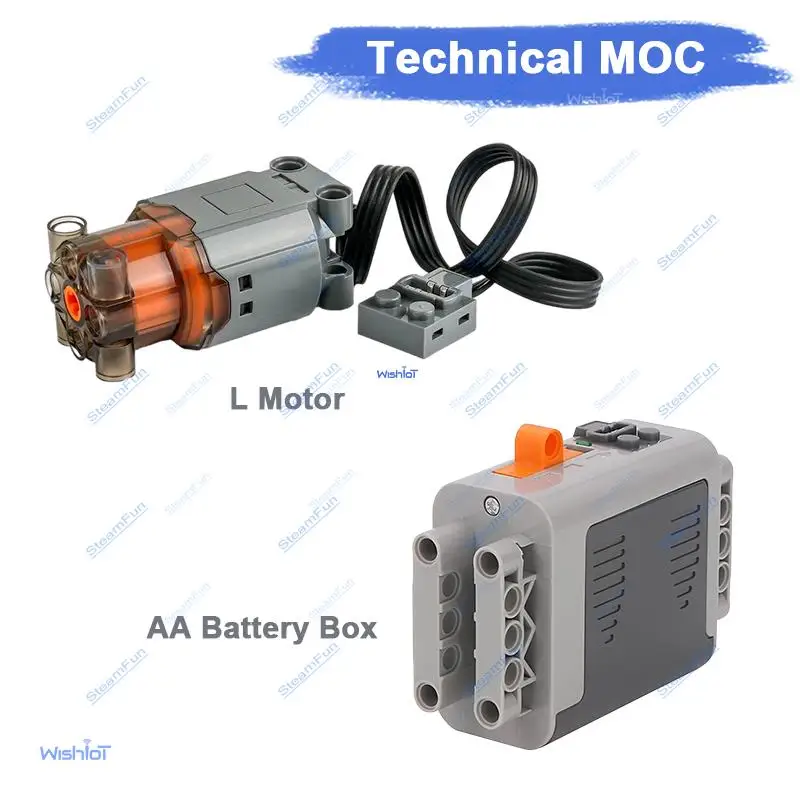 

Technical Power Functions L Motor AA Battery Box 88003 8881 High Speed Electric Engine Building Blocks Bricks Toys for Car