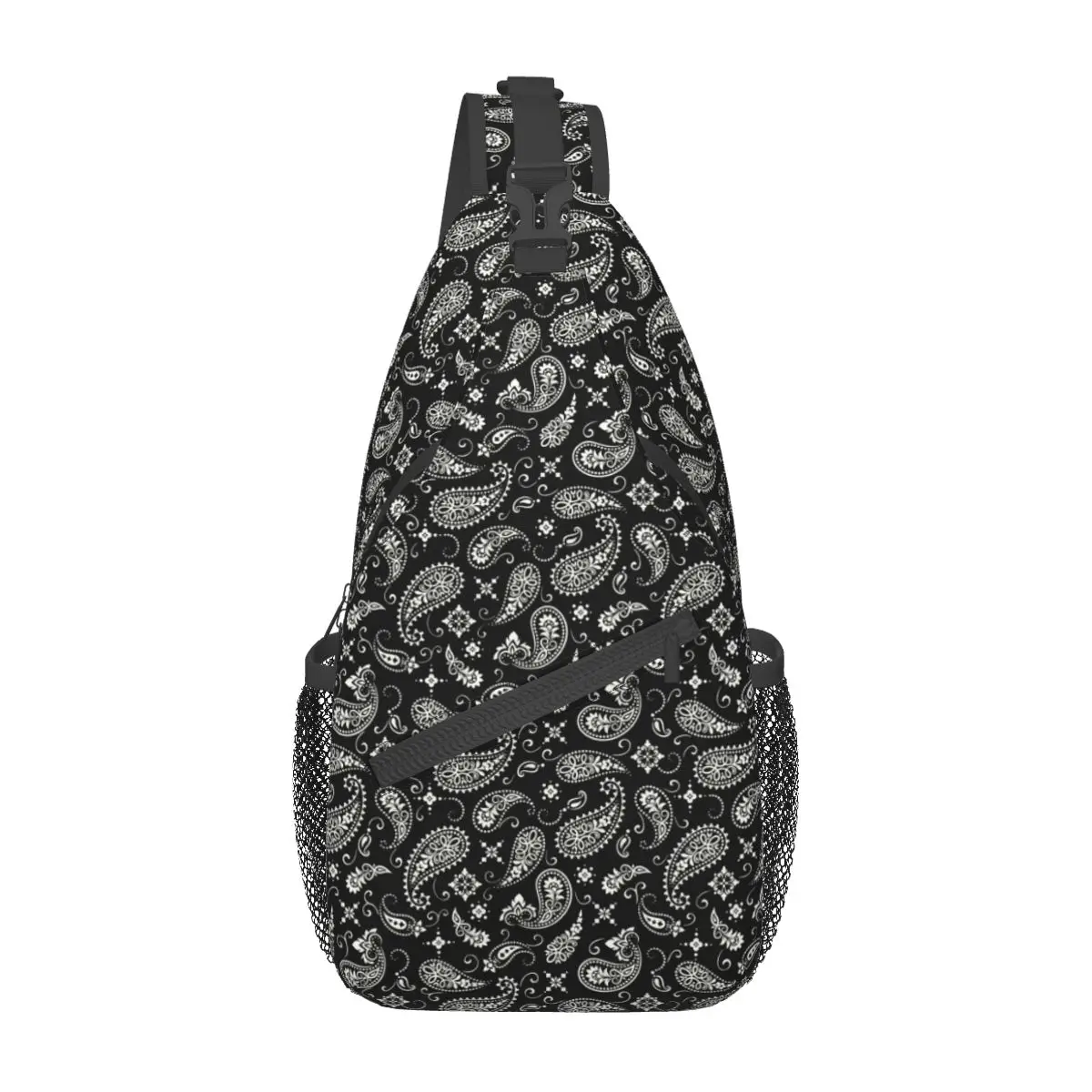 

Paisley Bohemian Art Crossbody Sling Bags Small Chest Bag Floral Shoulder Backpack Daypack for Hiking Travel Sports Bag