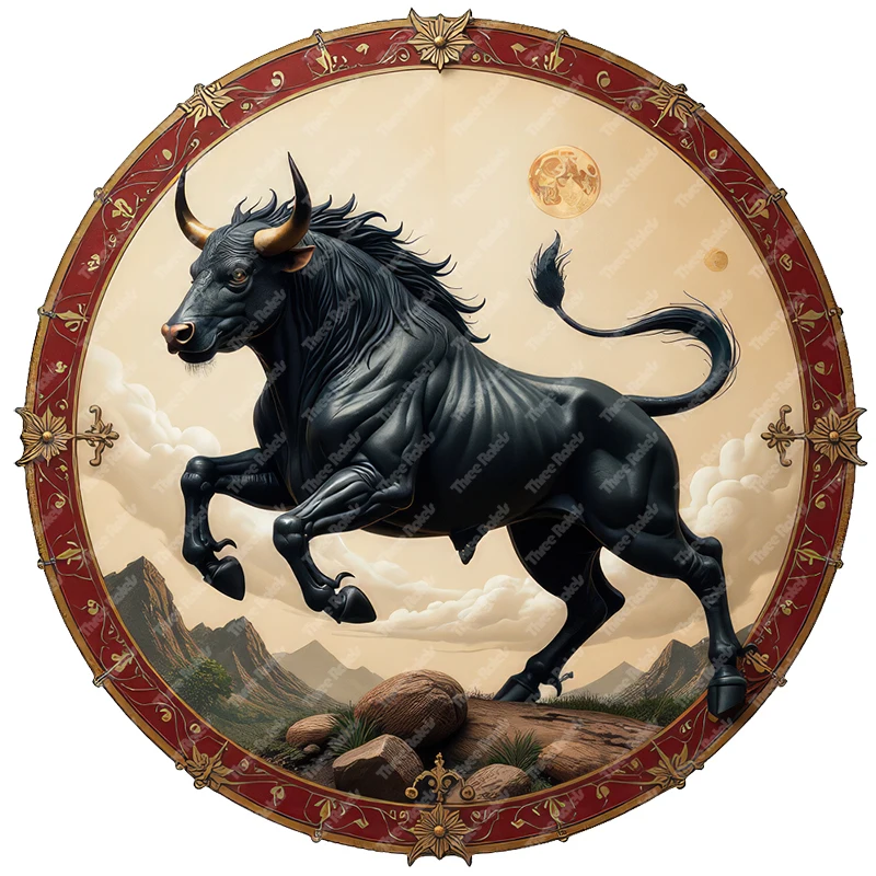 Three Ratels CF71 Strong black bull art wall stickers for home decoration, personalized car decals
