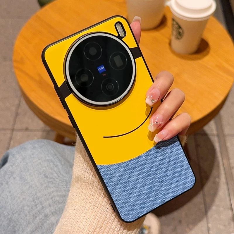 Cloth big-eyed  Case For VIVO X100  X200 Ultra Pro Mini Color Contrast Cute Cloth Pattern Protection Cover For VIVO X200S