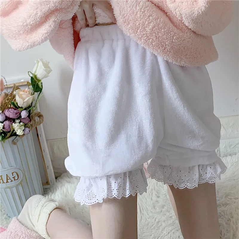 Winter Fleece Lined Bloomers | Warm Fluffy Safety Shorts for Lolita & JK Skirts | High Waist Thermal Underwear for Women