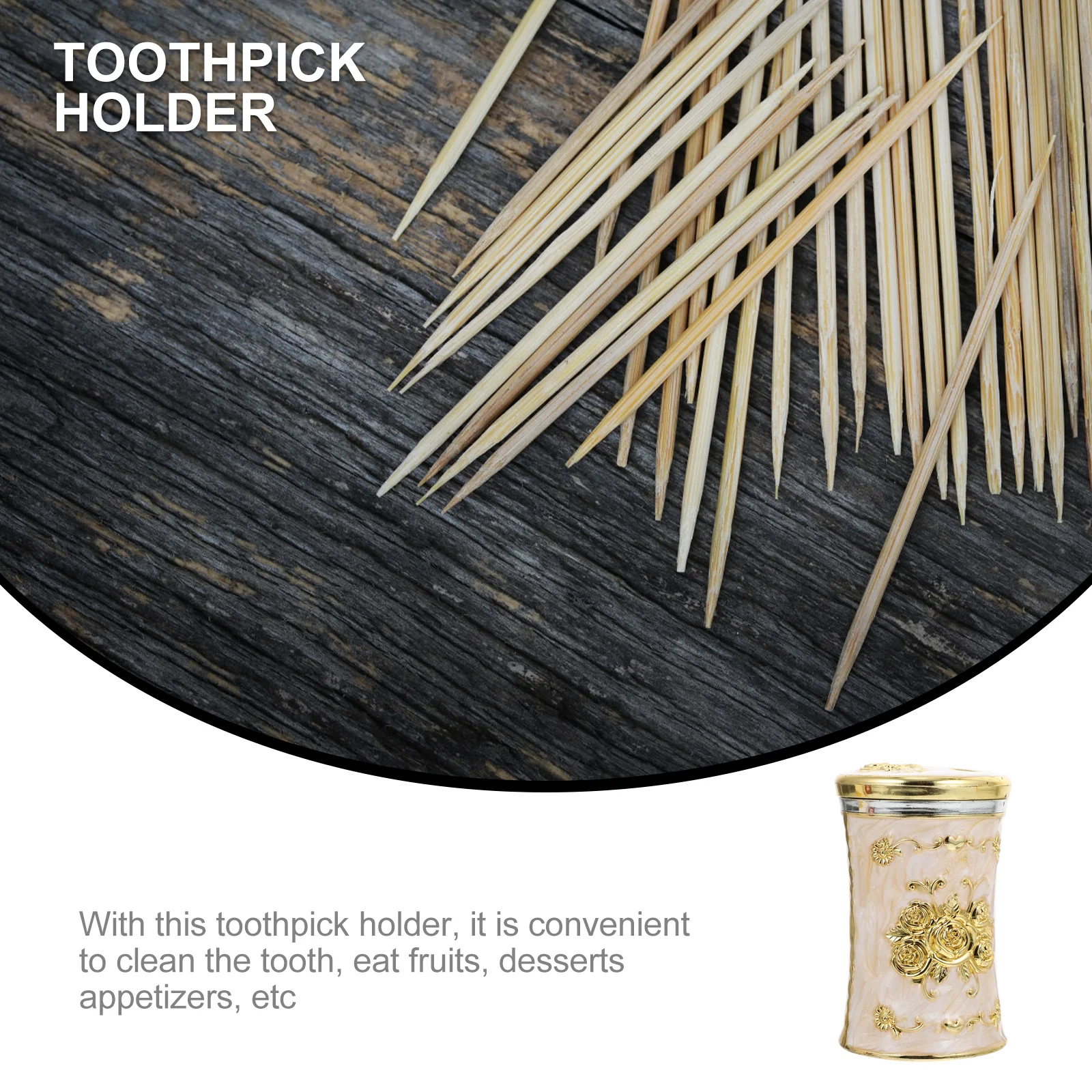 

Toothpick Box Premium Material Retro Style Home Use Kitchen Dining Room Decorative Holder Practical Dispenser Storage