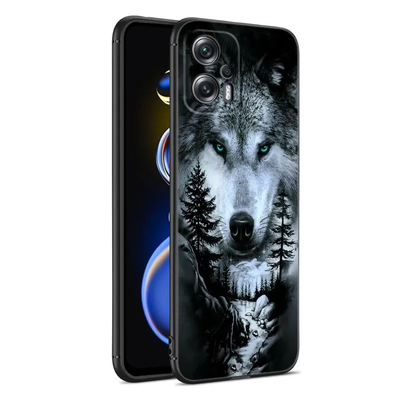 Wolf Lion Animal Black Silicone Phone Case For Xiaomi POCO X3 X4 NFC F4 GT F5 F6 M4 M6 X5 X6 NEO Pro 5G M5