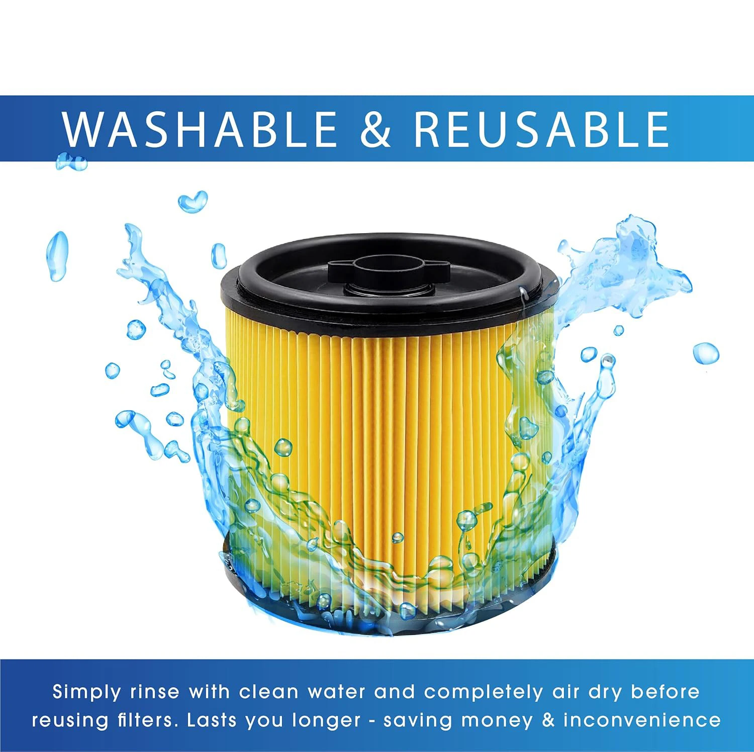 استبدال فلتر خرطوشة قياسي لمرشح Vacmaster VCFS، متوافق مع مرشح Vacmaster 5-16 جالون رطب/جاف #3