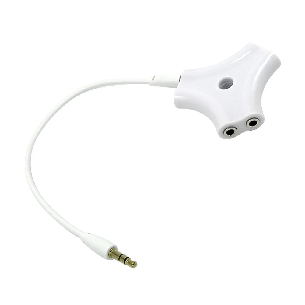

1 to 5 Way 3.5mm Earphone Splitter with 1M Audio Signal Cable White Universal Headset Splitter for Music Sharing Classroom Use