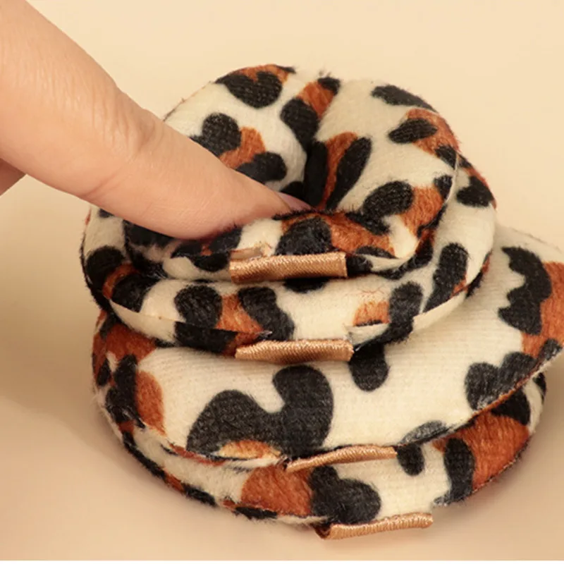 10 Pcs Air Cushion Powder Puff Dry Wet Dual-use Double-sided Makeup Sponge Round Leopard Print Powder Free Beauty Tool