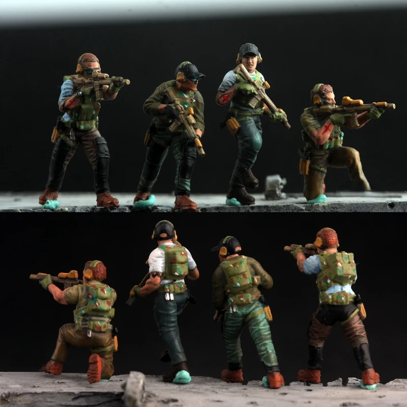 

1:72 Model 4Pcs British 22nd Special Air Service SAS Special Forces Action Figures DIY Scene Accessory Collection Display
