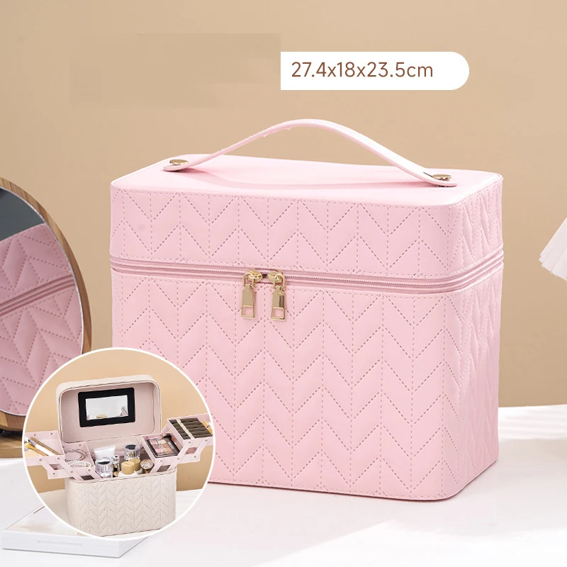 Luxury Travel Makeup Storage Box 4 Layers Portable