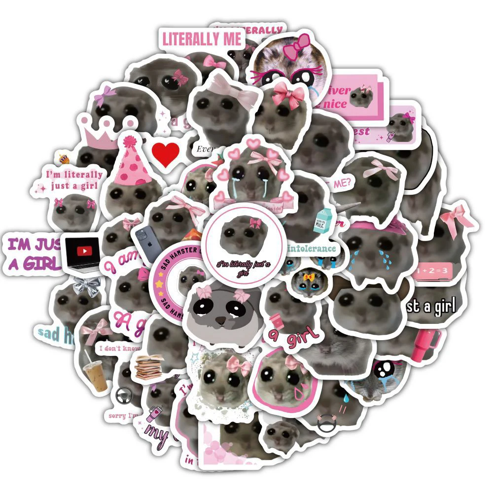 10/30/60pcs Divertente Carino Criceto Triste MEME Del Fumetto Decalcomanie Degli Autoadesivi FAI DA TE di Skateboard Chitarra Del Computer Portatile Bagagli Kawaii Animale adesivo Decor