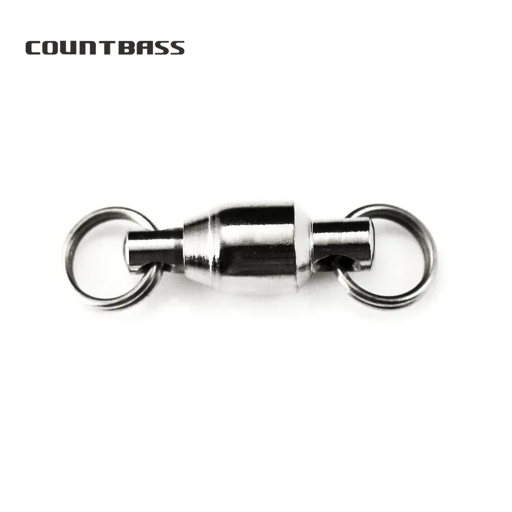 Coutbass 50pcs Super Ball Bearing Swivel with Split Rings Connector, Size 1,2,3,4  Fishing Accessories