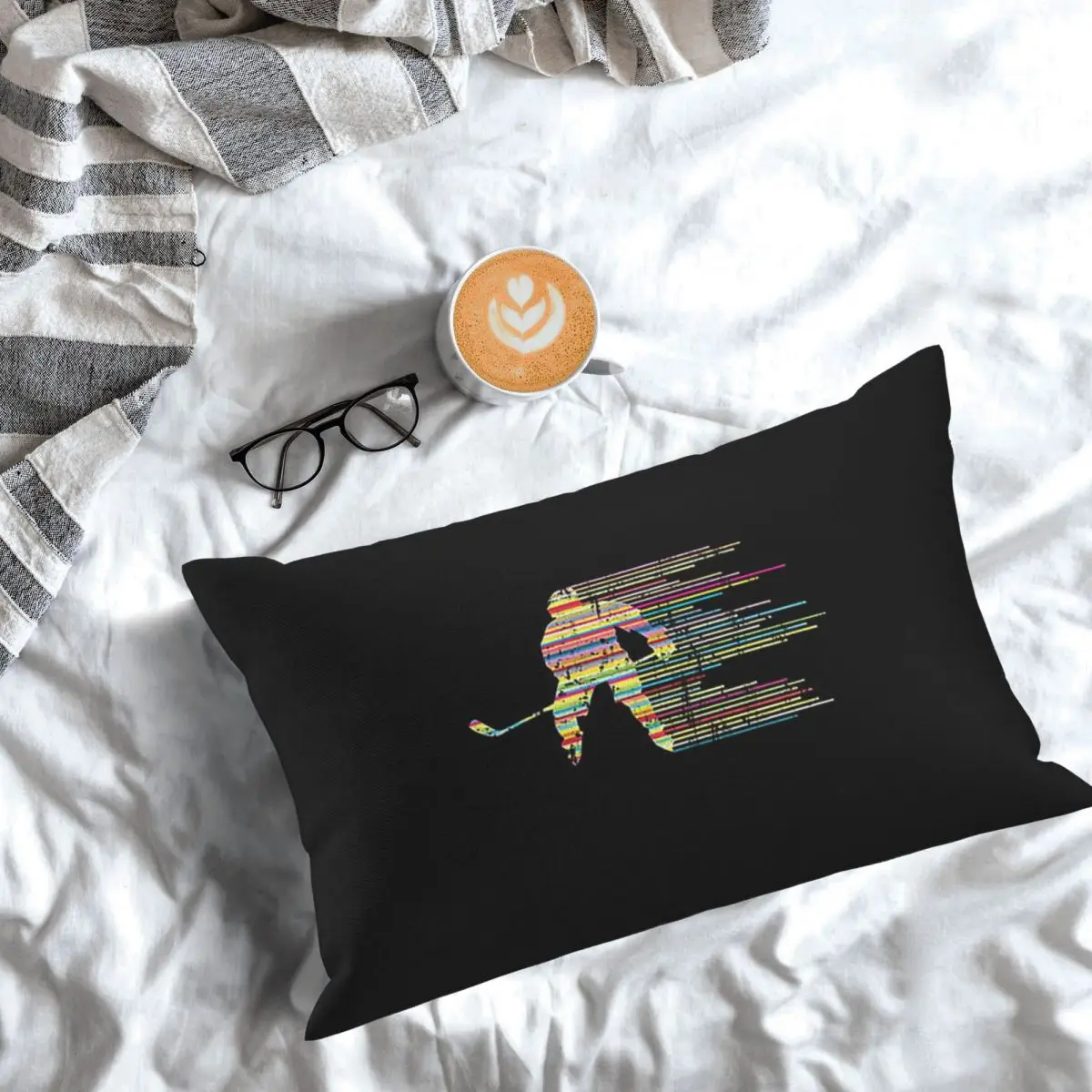 Ice Hockey Player Winter Sports Skater Gift Rectangle Pillowcase Cushion Cover Decor Bedroom Bed Home Comfort Throw Pillow