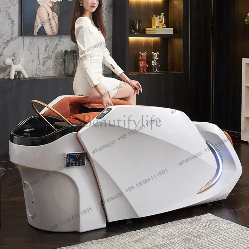 LSHigh-end Water Cycle Shampoo Chairs Smart Electric Massage Shampoo Chairs Shower Head Spa Salon Furniture Silla De Champu FYSB