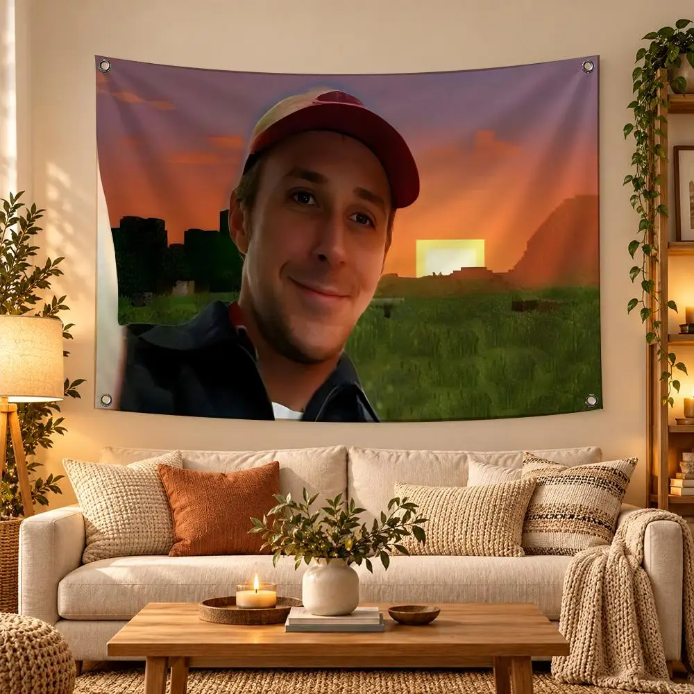 Actor R-Ryan Gosling Flags Soft Skin-friendly Durable Tapestry Outdoor Party Home Living Room Bedroom Decoration