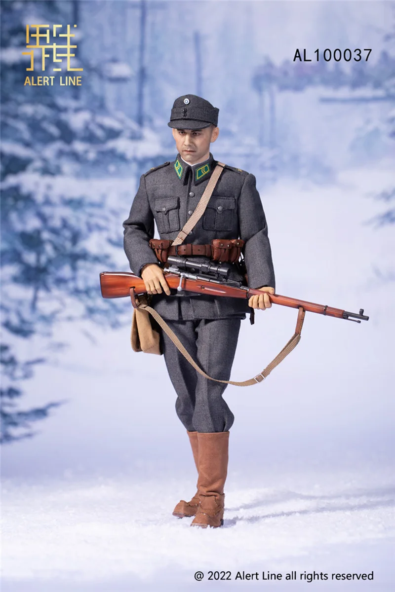 Limited Stock AL100037 1/6 WWII Finland Army Male Soldier Cloth Movable Action Figure Mini Weapon Decor 12