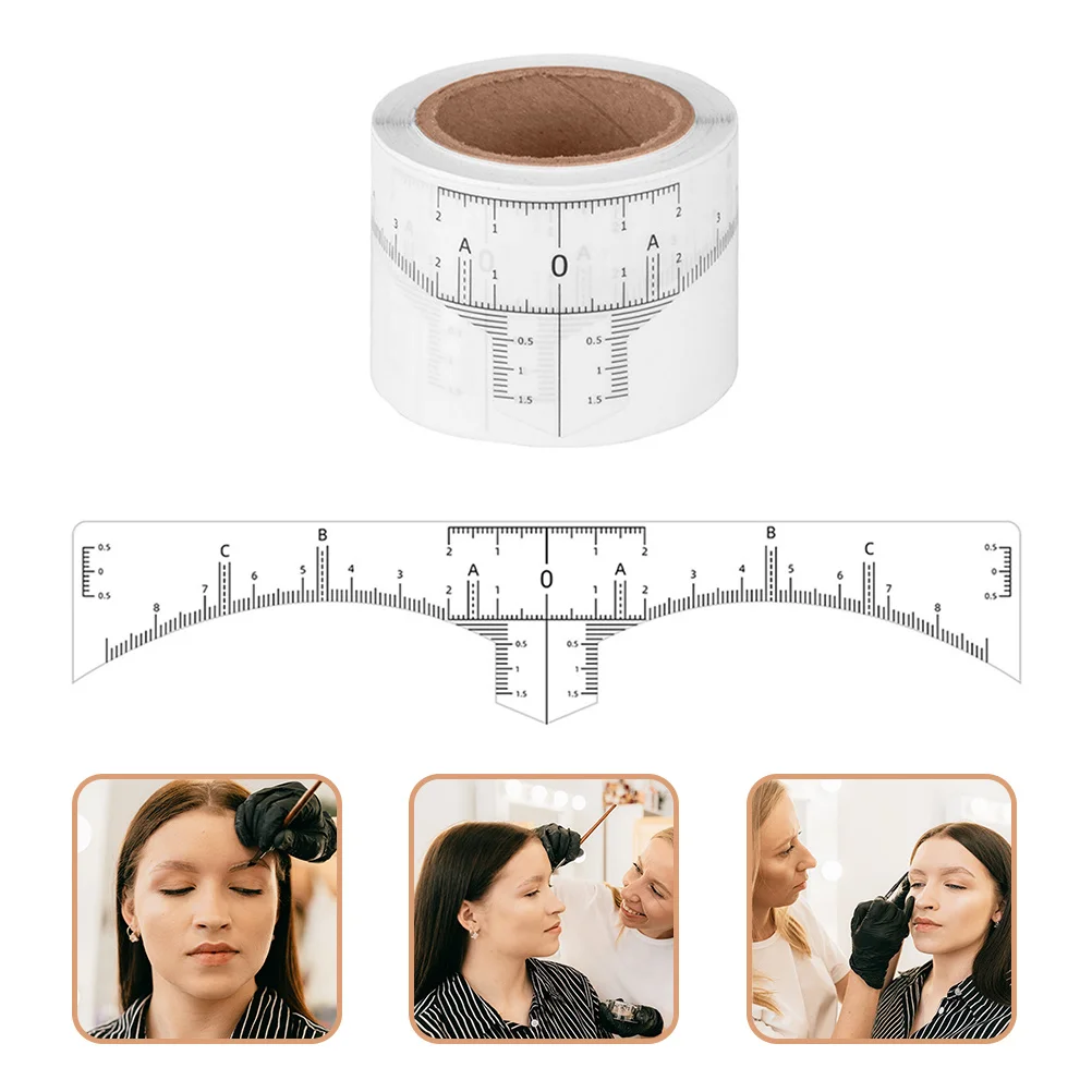 50 قطعة ملصق تحديد المواقع الحاجب حاكم قالب قياس احترافي لمجموعة أدوات رسم رسم الحواجب المتناظرة المثالية #4