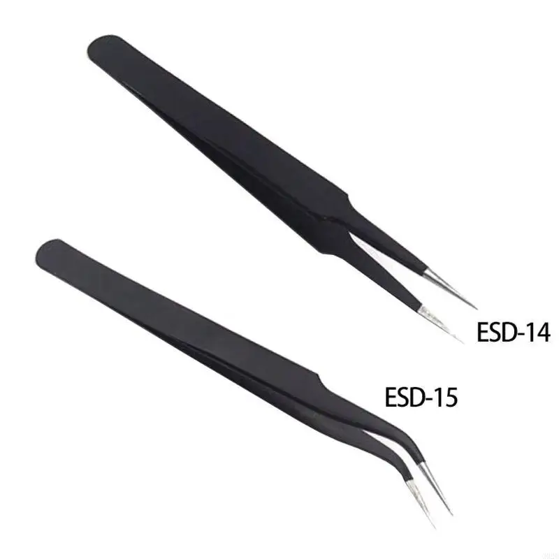 Tintette punta piegata curva antistatica G92C ESD-15 Tintelle acciaio carbonio per elettronico
