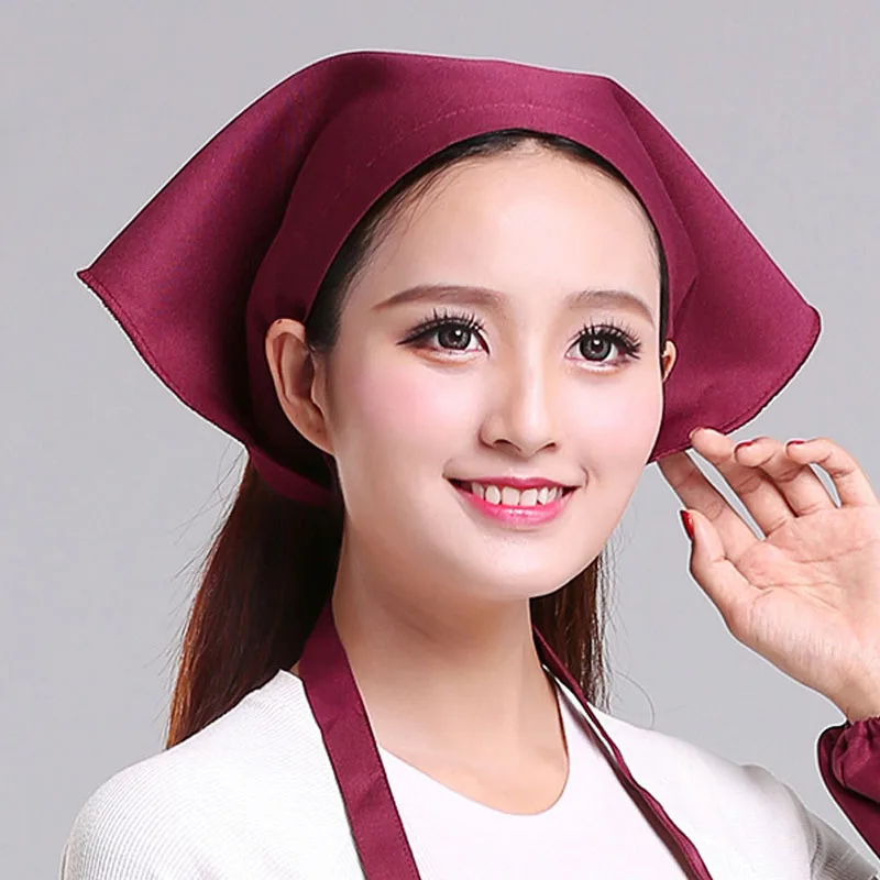 5 Piece Bandana Chef Hotel Female Cook Hat Restaurant Kitchen Cooking Man Chef's Hat Bakery Cafe Waiter Work Triangle Head Scarf