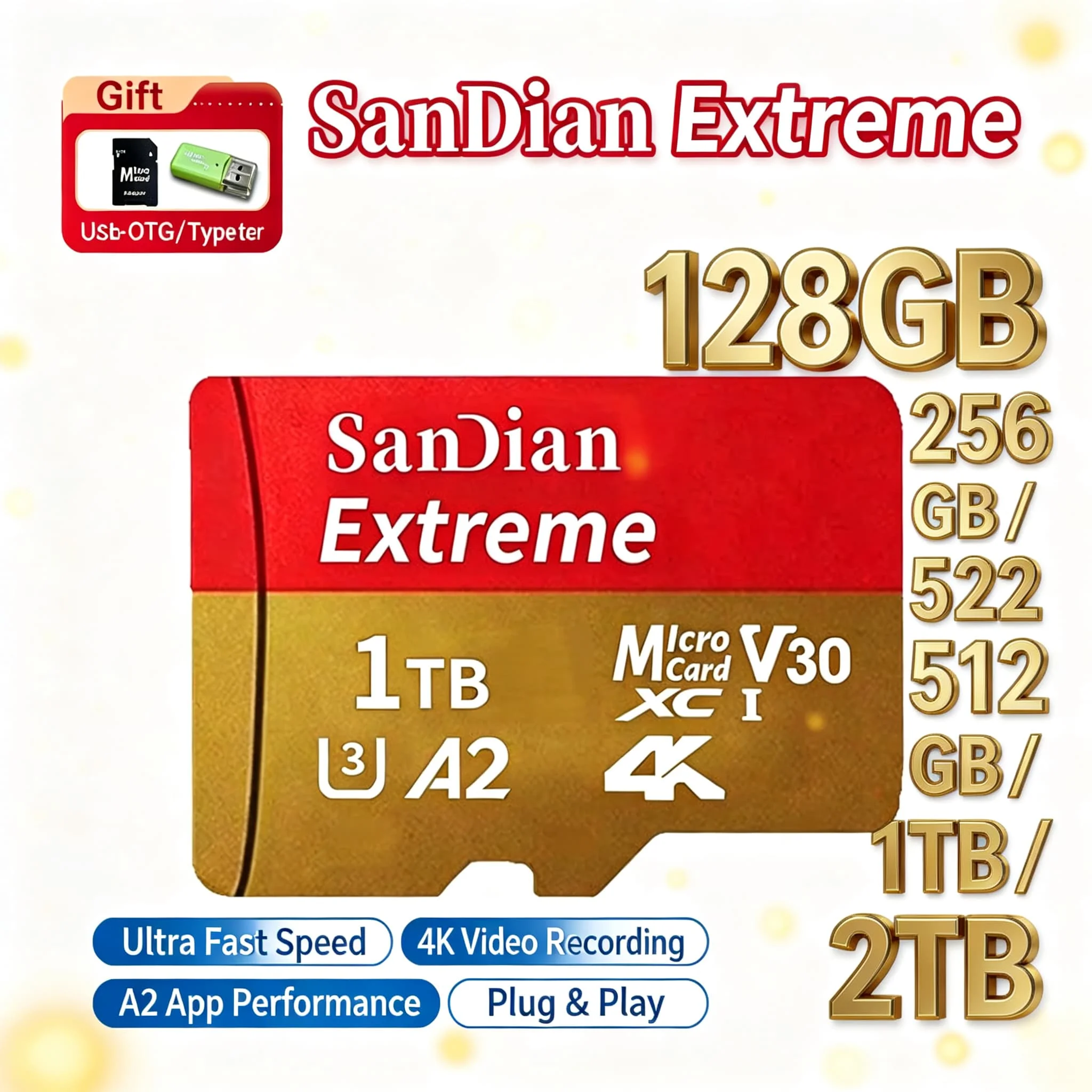 High Speed Titan Max 256GB Micro TF SD Card Class 10 UHS 1 Flash Memory for PC Smartphone Pro Max Speed Core Secure 2026 New